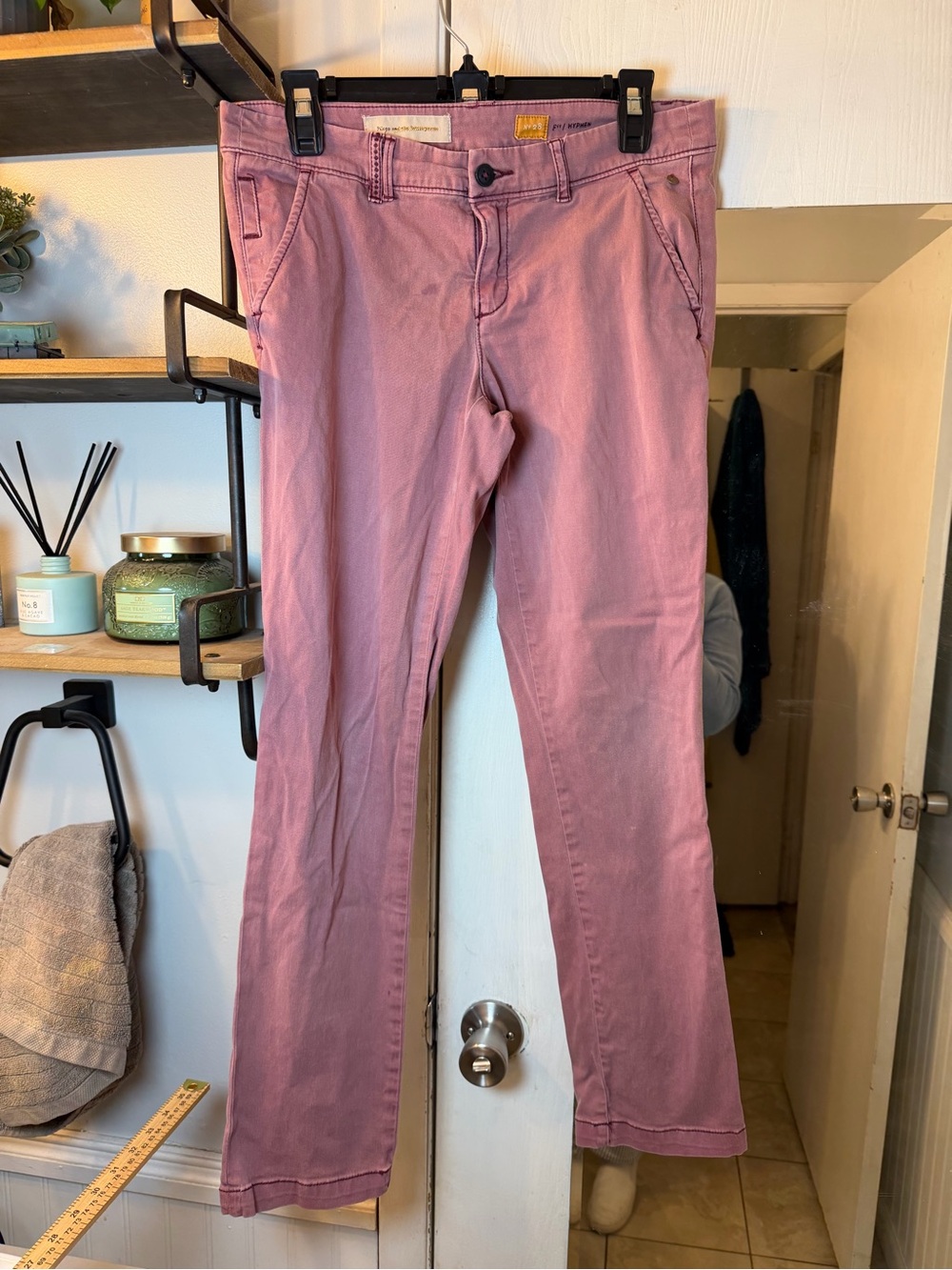 Pilcro Boot-Cut Pants in Dusty Rose
